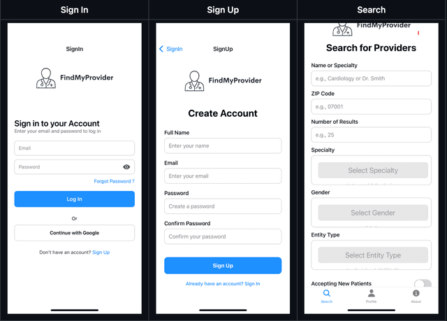 Find My Provider (Healthcare Directory App)